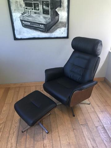 Mooie nieuwe relaxzetel + voetbankje, Neuf, Moins de 75 cm, Enlèvement, 50 à 75 cm