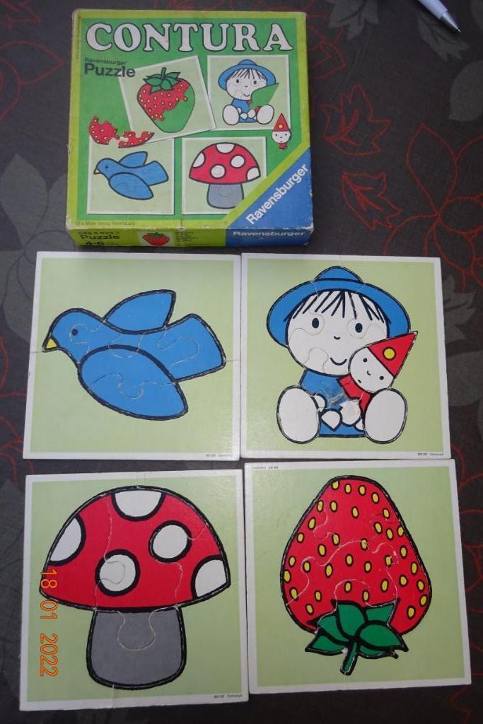 Ravensburger, contura ,zeer oude retro puzzel (4 stuks), Kinderen en Baby's, Speelgoed | Educatief en Creatief, Ophalen of Verzenden