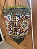 Suspension indienne en mosaïque de verre et métal, Enlèvement, Utilisé, Verre, Indien