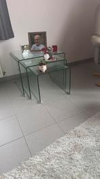 Drie glazen bijzettafeltjes, Ophalen, Zo goed als nieuw