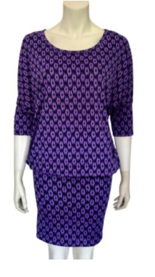 Essentiel jurk - maat 1 - Pre Loved, Kleding | Dames, Jurken, Zo goed als nieuw, Maat 36 (S), Paars, Knielengte, Verzenden