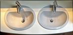 2 vasques porcelaine ovales Jacob Lafond gris Manhattan, Ophalen, Gebruikt, Wastafel