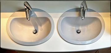 2 vasques porcelaine ovales Jacob Lafond gris Manhattan beschikbaar voor biedingen