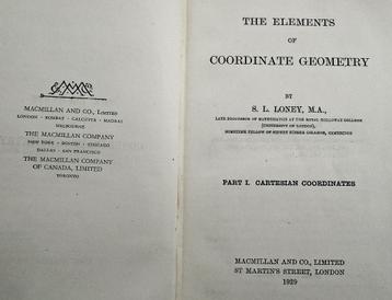 The Elements of Geometry [Cartesian Coordinates]  - 1929 beschikbaar voor biedingen