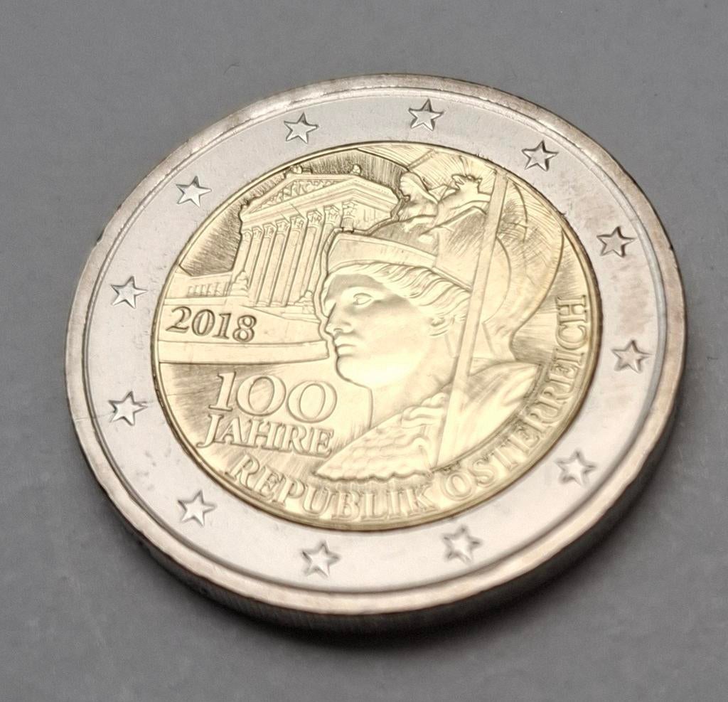 2 euros Autriche 2018. 100 ans de la république, Enlèvement ou Envoi, Autriche, 2 euros, Monnaie en vrac