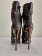 136C* Efetti jolies boots noirs high heels (38), Noir, Porté, Envoi, Boots et Botinnes
