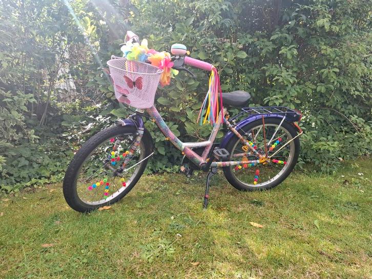 Meisjesfiets 20 inch (ongv 5/6j-8/9j) gepimped, Fietsen en Brommers, Fietsen | Meisjes, Gebruikt, 20 inch, Ophalen