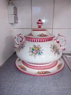 Grote antieke sier kom met deksel op schotel, Enlèvement