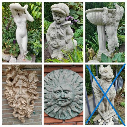 5 Tuinbeelden in steen, Jardin & Terrasse, Statues de jardin, Comme neuf, Pierre, Enlèvement