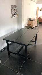 Zwarte Eettafel met twee uitbreidingen, Ophalen, Gebruikt, 50 tot 100 cm, Vijf personen of meer