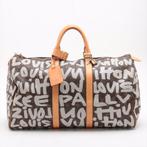 Louis Vuitton Keepall graffititas, Handtassen en Accessoires, 40 tot 60 cm, Gebruikt, 20 tot 30 cm, Bruin