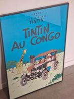 Originele Tintin au Congo door Herge , kuifje in congo 70 x, Comme neuf, Avec cadre, Enlèvement ou Envoi, Rectangulaire vertical