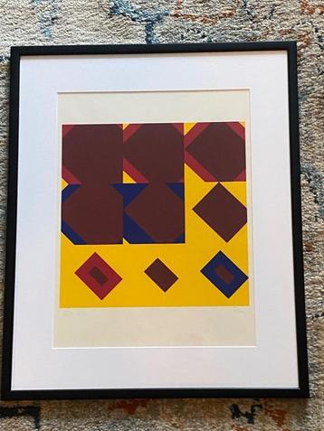Horst Rave  Abstrakt zeefdruk 1971   genummerd vintage beschikbaar voor biedingen