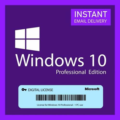 Windows 10 PRO - Licentiesleutel, Computers en Software, Office-software, Nieuw, Windows, Ophalen