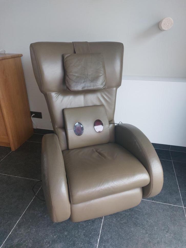 HHP Massagstoel - Relaxstoel - Massagezetel, Maison & Meubles, Fauteuils, Utilisé, Cuir, Métal, 50 à 75 cm, 75 à 100 cm, Enlèvement