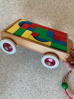 Houten blokkenkar, Enlèvement ou Envoi, Comme neuf, Jouet à Pousser ou Tirer
