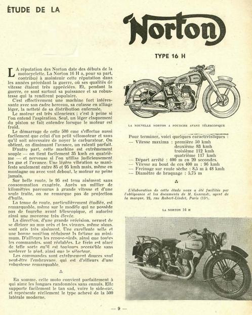 RTM Moto NORTON (1948-1972) en Français., Motos, Modes d'emploi & Notices d'utilisation, Envoi