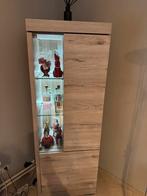Vitrine kast met verlichting, Huis en Inrichting, Woonaccessoires | Kamerschermen, Ophalen, Zo goed als nieuw