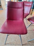 4 moderne eetkamerstoelen met lederen zitting prijs per st, Huis en Inrichting, Stoelen, Ophalen, Gebruikt, Metaal, Vier