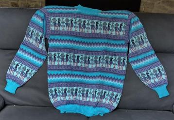 Turkooise Andes-trui voor dames, van alpaca maat L/XL beschikbaar voor biedingen
