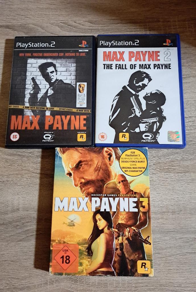 Max Payne 1 & 2 - PS2 + Max Payne 3 - PS3, Games en Spelcomputers, Games | Sony PlayStation 2, Zo goed als nieuw, Shooter, 1 speler