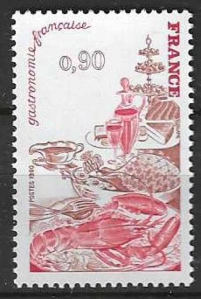 Frankrijk 1980 - Yvert 2077 - Gastronomie in Frankrijk (PF), Postzegels en Munten, Postzegels | Europa | Frankrijk, Verzenden
