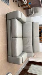 Licht grijze Lederen tweezit , als nieuw., Huis en Inrichting, Ophalen, Zo goed als nieuw