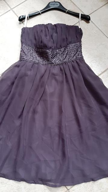 Elegant vakantiejurkje violet chiffon schouders bloot 34 beschikbaar voor biedingen