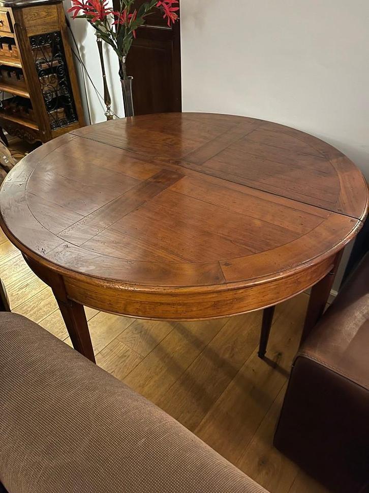 antieke ronde klaptafel - eettafel - sidetable kersenhout, Antiek en Kunst, Antiek | Meubels | Tafels, Ophalen