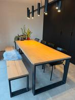 Houten tafel met bank, Ophalen, Zo goed als nieuw