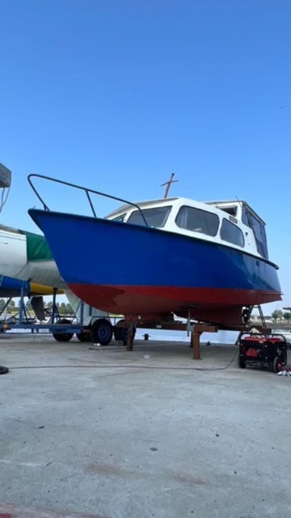 Leuke stalen motorboot, Watersport en Boten, Motorboten en Motorjachten, Gebruikt, Staal, 6 tot 9 meter, Diesel, Binnenboordmotor