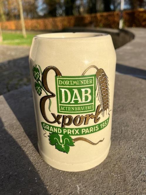 MOOIE BIERPOT. BIERPUL DAB EXPORT GRAND PRIX PARIS 1937, Verzamelen, Biermerken, Zo goed als nieuw, Pul(len), Ophalen of Verzenden