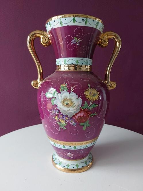 Hubert Bequet - Vase - corfou - Céramique - Barbotine Belge, Antiquités & Art, Antiquités | Porcelaine, Enlèvement ou Envoi