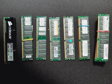 Barettes mémoire DDR 400MHz PC3200, Informatique & Logiciels, Mémoire RAM, Enlèvement ou Envoi, DDR, 1 GB ou moins, Utilisé
