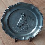 Tinnen bord met afbeelding van een paard, Antiek en Kunst, Ophalen of Verzenden