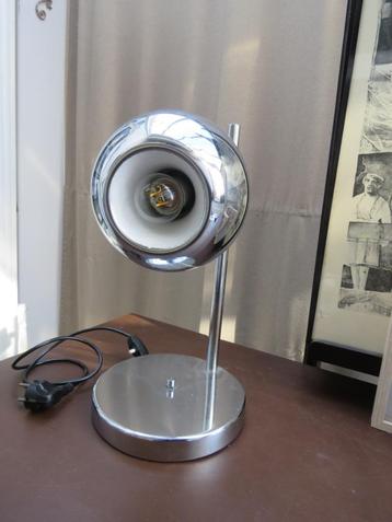Lampe Eyeball vintage en chrome du milieu du siècle