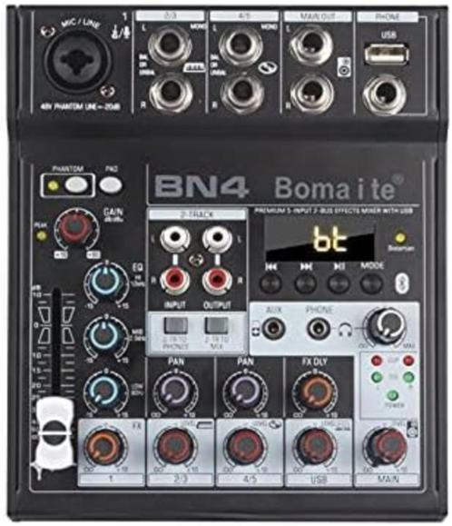 Professionele audiomixer 4-kanaals klankbordconsole systeem, Muziek en Instrumenten, Microfoons, Nieuw, Instrumentmicrofoon, Ophalen of Verzenden