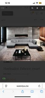 GRATIS Zetel hoek U vorm Grijs zwart, Huis en Inrichting, Ophalen, Gebruikt, Vierpersoons of meer, Stof