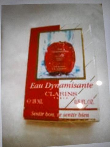 Eau  Dynamisante Clarins Limited Édition 10 ans jubilé, Enlèvement ou Envoi, Comme neuf, Miniature, Plein