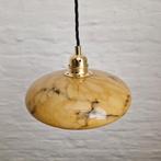 Lampe suspendue vintage en verre art-déco opalin marbré., Antiquités & Art, Antiquités | Éclairage, Enlèvement ou Envoi