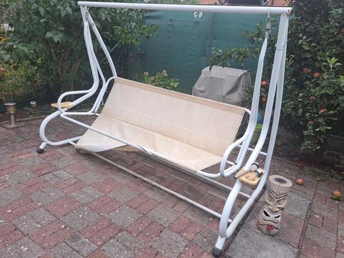 Gezellige tuin schommelbank, Tuin en Terras, Tuinbanken, Gebruikt, Metaal, Schommelbank, Ophalen of Verzenden