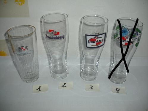 Kronenbourg bierglazen, brij. Kronenbourg, 18 stuks voor 4,0, Verzamelen, Biermerken, Zo goed als nieuw, Glas of Glazen, Overige merken