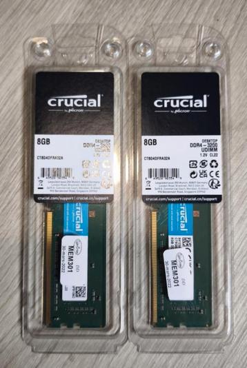 Crucial DDR4 2x8 GB 3200 MHz RAM beschikbaar voor biedingen