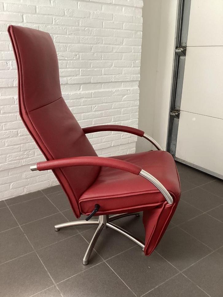 Luxe Jori relax+kussen Mensana MAXI ZGAN, Huis en Inrichting, Fauteuils, Zo goed als nieuw, Leer, Ophalen