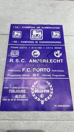 Programme Anderlecht FC Porto UEFA 1982/83 signé Van Himst, Collections, Livre ou Revue, Utilisé, Envoi