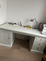 Witte bureau met lades en deur, Huis en Inrichting, Ophalen, Gebruikt, Bureau