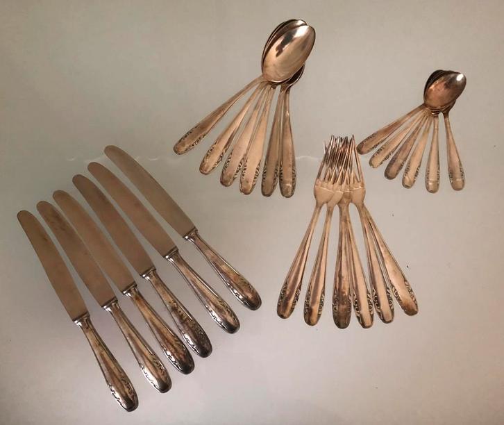 Antiek verzilverd bestek, Antiek en Kunst, Antiek | Bestek, Ophalen