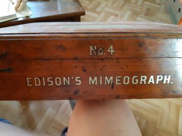 Miméographie Boîte Thomas EDISON antique