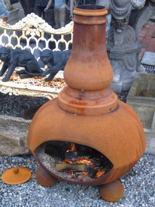 XXL grote verroeste gietijzeren vuurpot, nieuw! 1m25, Tuin en Terras, Terrasverwarmers, Nieuw, Vloer, Waterbestendig, Ophalen