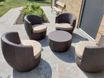 tuinset wicker, Tuin en Terras, Ophalen, 4 zitplaatsen, Zo goed als nieuw, Wicker